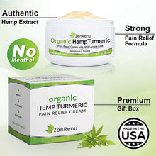 Load image into Gallery viewer, Organic Hemp Pain Relief Cream Large (4 oz) Value Size by ZenRenu - MSM Turmeric Arnica - Made in USA Premium Hemp Extract & Hemp Oil for Pain Relief