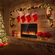 Load image into Gallery viewer, Tangkula 36" Electric Fireplace, in-Wall Recessed and Wall Mounted 750 W / 1500 W Fireplace Heater, Touch Screen Control Panel, 9 Flamer Color, Temperature Control & Timer Crystal Heater (36 inches)