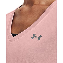 Load image into Gallery viewer, Under Armour Women's Tech V-Neck Twist Short-Sleeve T-Shirt , Retro Pink (676)/Metallic Silver , XX-Large