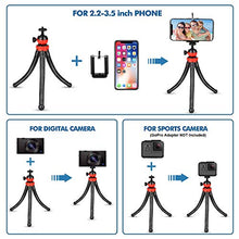 Load image into Gallery viewer, Phone Tripod, Flexible Cell Phone Tripod Adjustable Camera Tripod Stand with Wireless Remote 360° Rotating, Compatible with iPhone Android Phone Camera GoPro for Video Vlogging Streaming Traveling