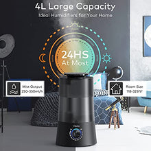 Load image into Gallery viewer, Humidifiers for Bedroom - 4L Cool Mist Humidifier Top Fill Oil Diffuser Quiet Ultrasonic Humidifiers for Home Large Room with Adjustable 360° Rotation Nozzle, Auto Shut-Off, Humidifiers for Baby