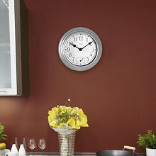 Load image into Gallery viewer, Equity by La Crosse 29007 Outdoor Thermometer & Humdity Wall Clock, 8", Metallic Silver