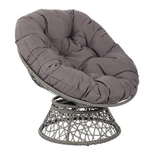 Load image into Gallery viewer, OSP Designs Papasan Chair with 360-degree Swivel, Grey Cushion Frame