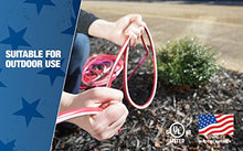 Load image into Gallery viewer, Southwire 2549 100-Feet, Contractor Grade, 12/3, Lighted End Red White and Blue, American Made, Indoor and Outdoor Use, Water Resistant Flexible Jacket Extension Cord