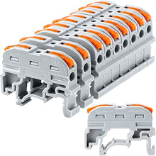 Load image into Gallery viewer, GKEEMARS DIN Rail Terminal Blocks, Universal Wiring Connector Lever Connectors for Electrical Wires KV-121 (10 Pcs)
