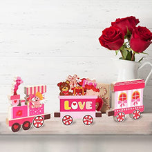 Load image into Gallery viewer, 3 Pieces Valentine Centerpiece Decorations Love Express Train Wooden Table Decorations Wedding Anniversary Centerpiece Signs