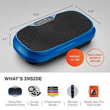 Load image into Gallery viewer, LifePro Waver Mini Vibration Plate - Whole Body Vibration Platform Exercise Machine - Home & Travel Workout Equipment for Weight Loss, Toning & Wellness - Max User Weight 260lbs (Blue)