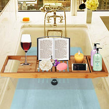 Load image into Gallery viewer, SereneLife Luxury Bamboo Bathtub Caddy Tray, Wood Brown