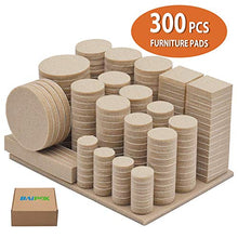 Load image into Gallery viewer, Furniture Pads 300 Pack Premium Furniture Felt Pads (Beige), Huge Quantity Self Adhesive Felt Pads, Anti Scratch Floor Protector for Furniture Legs Hardwood Floor with 60 Cabinet Door Bumpers
