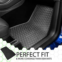 Load image into Gallery viewer, HEA #1 Tesla Model Y Floor Mats 2021 2022 21 22 All Weather Waterproof Modern Honeycomb Rubber - Black Interior Trunk Frunk Storage
