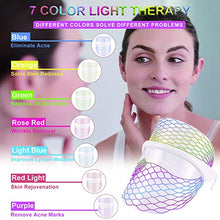 Load image into Gallery viewer, L E D Face Mask Light Therapy, 7 Colors Light Facial Mask for Skin Care, Light Therapy Mask for Facial Rejuvenation, Portable, Rechargeable, Wireless