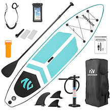Load image into Gallery viewer, ADVENOR Paddle Board 11'x33 x6 Extra Wide Inflatable Stand Up Paddle Board with SUP Accessories Including Adjustable Paddle,Backpack,Waterproof Bag,Leash,and Hand Pump,Repair Kit (Green)