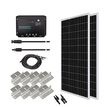 Load image into Gallery viewer, Renogy 200 Watt 12 Volt Monocrystalline Solar Panel Starter Kit with 2 Pcs 100W Monocrystalline Solar Panel and 30A PWM Charge Controller for RV, Boats, Trailer, Camper, Marine ,Off-Grid System