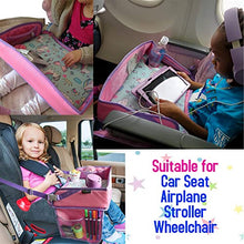 Load image into Gallery viewer, CarSeat Tray -Toddler Travel Tray- Keep Kids Occupied & Entertain for Hours, Road Trips Essential For Kids, Sturdiest & Most Comfortable Travel Tray for Car Seat (Pink)