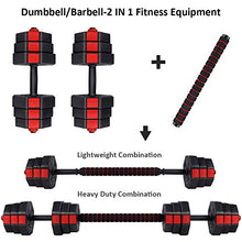 Load image into Gallery viewer, wolfyok Fitness Dumbbells Set, Adjustable Weight to 44Lbs, Home Fitness Equipment for Men and Women Gym Work Out Exercise Training with Connecting Rod Used as Barbells (Pair)
