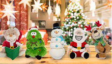Load image into Gallery viewer, Simply Genius Farting Santa Claus: Animated Christmas Character, 8” Stuffed Plush Santa with Sound, Vibrations and Farts, Pull Santa’s Finger to Speak, Vibrate and Fart