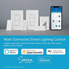 Load image into Gallery viewer, Lutron Caseta Smart Home Dimmer Switch, Works with Alexa, Apple HomeKit, and the Google Assistant | for LED Light Bulbs, Incandescent Bulbs and Halogen Bulbs | PD-6WCL-WH | White