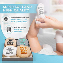 Load image into Gallery viewer, SurBaby Baby Socks Gift Set- Cute & Funny Unique Baby Shower Gifts & Registry Idea-Baby Gift Sets Unisex – 90% Cotton, Anti Slip, Cutest Gift Box – Socks with Funny Sayings (4 Unique Pairs)