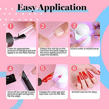 Load image into Gallery viewer, Beetles 2Pcs 15ml No Wipe Gel Top Coat and Base Coat Set with Nail Tips and Glue Gel Kit, LED Lamp DIY Nail Art Acrylic Nail Kit