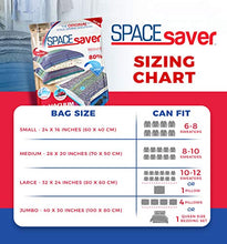 Load image into Gallery viewer, Spacesaver Premium Vacuum Storage Bags. 80% More Storage! Hand-Pump for Travel! Double-Zip Seal and Triple Seal Turbo-Valve for Max Space Saving! (Small 10 Pack)