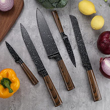Load image into Gallery viewer, Knife Set,12-Piece Kitchen Knife Set with Wooden Block,Professional Chef Knife Sets with steak knives,High Carbon German Stainless Steel Knife with Japanese Designed Wooden Pattern Stainless Handle