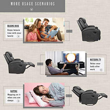 Load image into Gallery viewer, Furniwell Recliner Chair Massage Leather Living Room Chair Home Theater Seating Heated Overstuffed Single Sofa 360° Swivel and Rocking (Black)