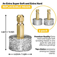 Load image into Gallery viewer, LuckyTail Dog Nail Grinder Replaceable Extra Hard & Super Soft Grinding Heads – Diamond Tips for Professional Pet Claw Trimmer and Grooming Tool Kit – (Pack of 2)