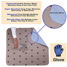Load image into Gallery viewer, SincoPet Washable Dog Pee Pads with Puppy Grooming Gloves,Puppy Pads,Reusable Pet Training Pads,Large Dog Pee Pad,Waterproof Pet Pads for Dog Bed Mat,Super Absorbing Whelping Pads