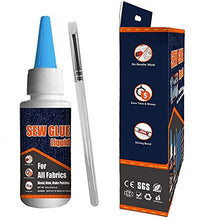 Load image into Gallery viewer, Plextone 1 Min Quick Bonding Fast Dry Sew Glue Liquid Reinforcing Adhesive Speedy Fix for All Fabrics Clothing Cotton Flannel Denim Leather Polyester Doll Repair (60ml+120ml)