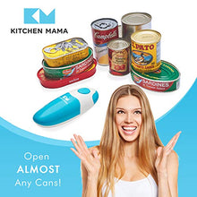 Load image into Gallery viewer, Kitchen Mama Electric Can Opener : Open Your Cans with A Simple Push of Button - No Sharp Edge, Food-Safe and Battery Operated Handheld Can Opener (Sky Blue)