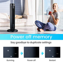 Load image into Gallery viewer, Tower Fan, 42 Inch Portable Oscillating Quiet Cooling Fan with Remote Controlled, 3 Modes and Speed Settings, Built-in Timer LED Display Stand Up Floor Fans Safe for Bedroom, Home Office Use, Black