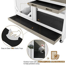 Load image into Gallery viewer, Indoor Rabbit Hutch Large Rabbit Cage, Outdoor Bunny Hutch Guinea Pig Cage - 4 Casters Include (Mocca Color Without Bottom Wire Mesh)