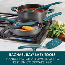 Load image into Gallery viewer, Rachael Ray Tools and Gadgets Flexi Turner and Scraping Spoon Set / Cooking Utensils - 2 Piece, Teal Blue