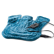 Load image into Gallery viewer, Sunbeam Heating Pad for Neck & Shoulder Pain Relief, XL Renue, 4 Heat Settings with Auto-Off, Blue, 25-Inch x 25-Inch, Sapphire
