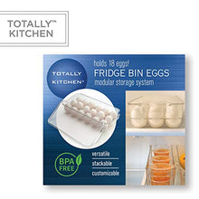 Load image into Gallery viewer, Totally Kitchen Plastic Egg Holder, BPA Free Fridge Organizer with Lid & Handles, Refrigerator Storage Container, 18 Egg Tray, Clear