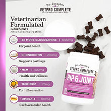 Load image into Gallery viewer, VetPro Dog Hip and Joint Supplement - Pain and Inflammation Relief Chews with Glucosamine, Chondroitin, MSM, Turmeric, Vitamin C, Omega 3 - Treats Hip Dysplasia, Arthritis - Dogs Chewable Supplements
