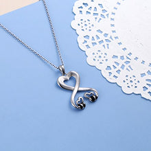 Load image into Gallery viewer, DAOCHONG 925 Sterling Silver Double Bees Infinity Love Heart Pendant Necklace for Girlfriend Birthday Gifts Jewelry, 18 inches