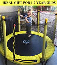 Load image into Gallery viewer, LANGXUN 60" Trampoline for Kids - 5ft Outdoor & Indoor Mini Toddler Trampoline with Net, Basketball Hoop, Birthday Gifts for Kids, Gifts for Boys & Girls, Baby Toddler Trampoline Toys, Age 1-7