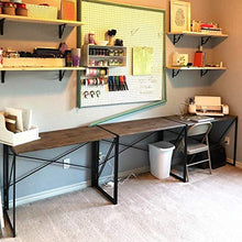 Load image into Gallery viewer, Writing Computer Desk Modern Simple Study Desk Industrial Style Folding Laptop Table for Home Office Notebook Desk Brown Desktop Black Frame