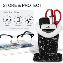 Load image into Gallery viewer, Fintie Plush Lined Eyeglasses Holder with Magnetic Base- PU Leather Glasses Stand Case (ZA-Constellation)