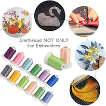 Load image into Gallery viewer, Simthread 63 Brother Colors Polyester Embroidery Machine Thread Kit 40 Weight for Brother Babylock Janome Singer Pfaff Husqvarna Bernina Embroidery and Sewing Machines 550Y