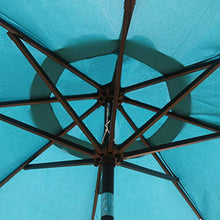 Load image into Gallery viewer, Sunnyglade 9' Solar 24 LED Lighted Patio Umbrella with 8 Ribs/Tilt Adjustment and Crank Lift System (Teal Blue)