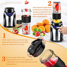 Load image into Gallery viewer, Portable Blender, HOKEKI Personal Blender for Shakes and Smoothies Mini Electric Food Blenders with Travel Lid for Sports,Travel,Gym,20 oz