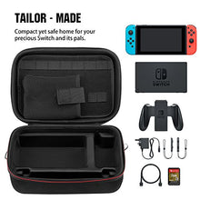 Load image into Gallery viewer, MoKo Carrying Storage Case for Nintendo Switch, Travel Carrying Storage Case Messenger Bag Compatible with Nintendo Switch Console, Dock, Controllers, Charger & Cable - Black