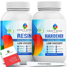 Load image into Gallery viewer, CRAFT RESIN Epoxy Resin Kit - Crystal Clear Resin & Hardener for Jewelry, Countertop, Crafts, & Art Resin Molds - Food Safe, Self Leveling with Gloss, UV & Heat Resistant, No Bubble & Yellowing 34Oz
