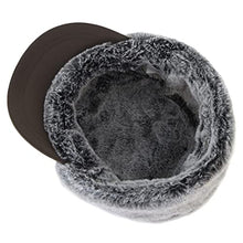Load image into Gallery viewer, Connectyle Unisex Winter Hat with Brim Warm Earflaps Hat Faux Fur Baseball Cap for Men Army Green