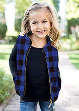 Load image into Gallery viewer, Girls Buffalo Cotton Plaid Quilted Vest Cute Puff Lined Gilet
