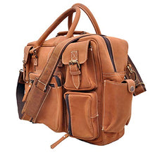 Load image into Gallery viewer, Buffalo Hunter Leather Briefcase Messenger Bag compartment bag Tour bag office bag Laptop leather bag for unisex by Vintage House USA