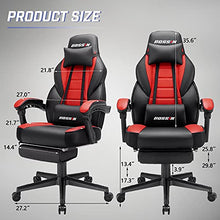 Load image into Gallery viewer, LEMBERI Video Game Chairs with footrest,Massage Gamer Chair,Big and Tall Gaming Chair 400lb Capacity,Gaming Chairs for Adults Teens,Racing Style Gaming Computer Chair with Headrest and Lumbar Support
