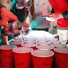 Load image into Gallery viewer, Solo Cup Holder with Marker Slot, Chalkboard for Customized Event Label with 2 Liquid Chalk and 1 Cup Marker Pen, Mark Your Cup and Drink up Cup Holder, Party Wedding Rustic Decor, Wooden, Grey